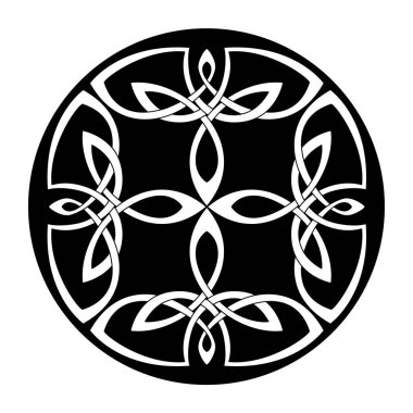 Eski, yuvarlak dekoratif desen. Dekoratif element vektör çizimi. Mimari element.