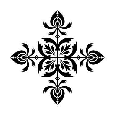 Antik dekoratif desen. Dekoratif element vektör çizimi. Mimari çiçek elementi.