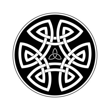 Eski, yuvarlak dekoratif desen. Kelt biçim vektör illüstrasyonunda dekoratif öge