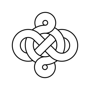 Kelt stili birleşik desenli izole vektör. Kuzey sembolü. Kelt düğümü. Vintage element vektör illüstrasyonu.