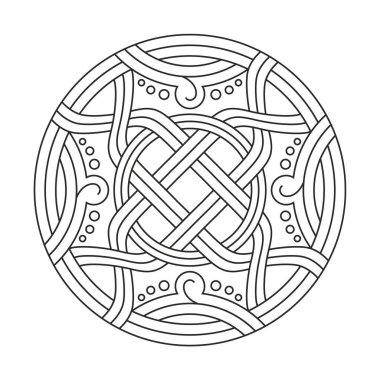 Yuvarlak dekor vektör çizgisi sanatı. Dekoratif element vektör çizimi.