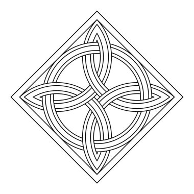 Kelt milli tarzı birbirine karışmış, izole edilmiş vektör. Kelt düğümü vektör çizimi. Kuzey sembolü. Kelt çapraz düğümü.