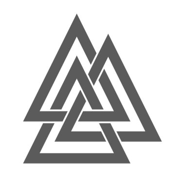 Valknot, Odin 'in savaşçılarının sembolü. Vektör İskandinav düğümü çizimi