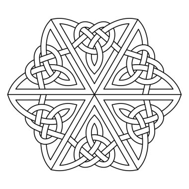 Yıldız şekli düğüm vektör çizimi. Kelt stili birleşik desenli izole vektör. Kuzey sembolü. Kelt bağlantıları.