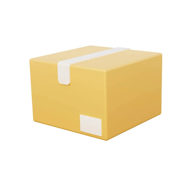 Pudełko Tekturowe Lub Przesyłka Izolowana Białym Tle Ikona Minimalna Ikona — Zdjęcie stockowe