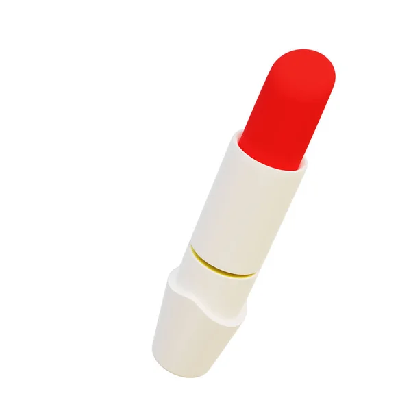 Ícone Realista Red Lipstick Isolado Fundo Branco Renderização — Fotografia de Stock