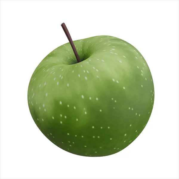 Реалистичный Green Apple Render Изолированный Белом Фоне — стоковое фото