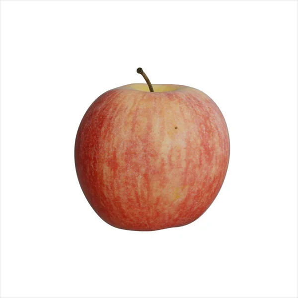 Realistische Red Apple Render Geïsoleerd Witte Achtergrond — Stockfoto