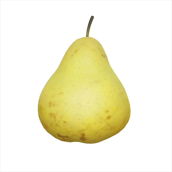 Realistická Fresh Yellow Pear Vykreslování Izolované Bílém Pozadí Prvek Potravy — Stock fotografie