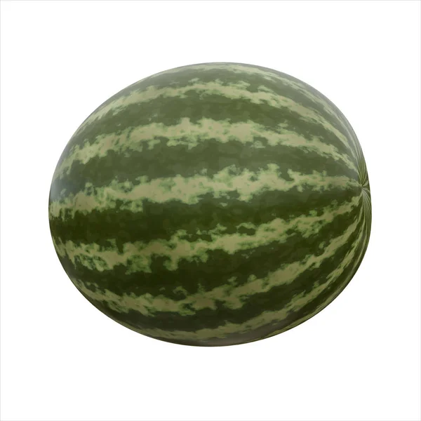 Render Realistic Whole Ripe Watermelon Isolated White Background Food Element — Stock Photo, Image