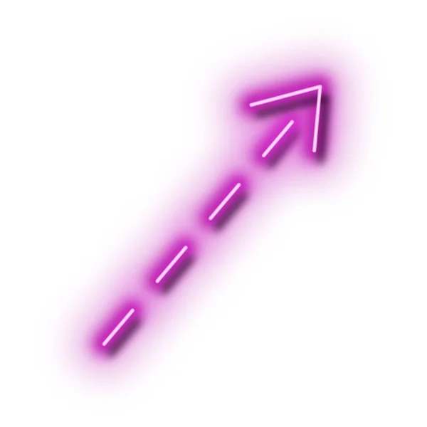 Rosa Neon Pil Abstrakt Ikon Isolerad Vit Bakgrund — Stockfoto