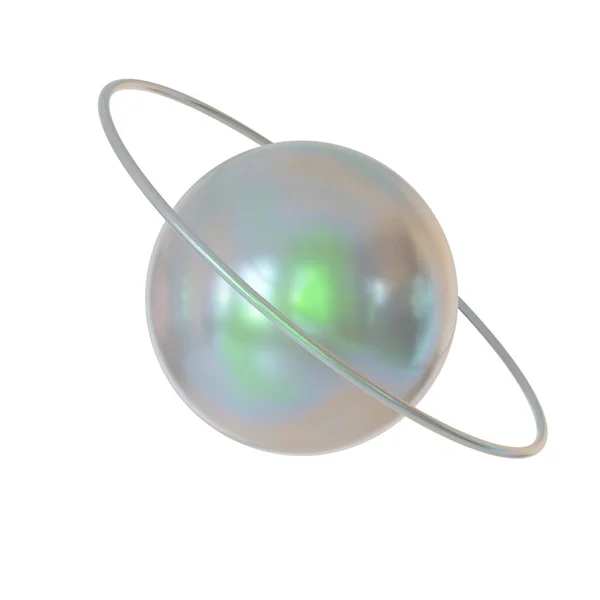 現代のホログラフィックボールの形 現実的な3Dレンダリング 白の背景に隔離 — ストック写真