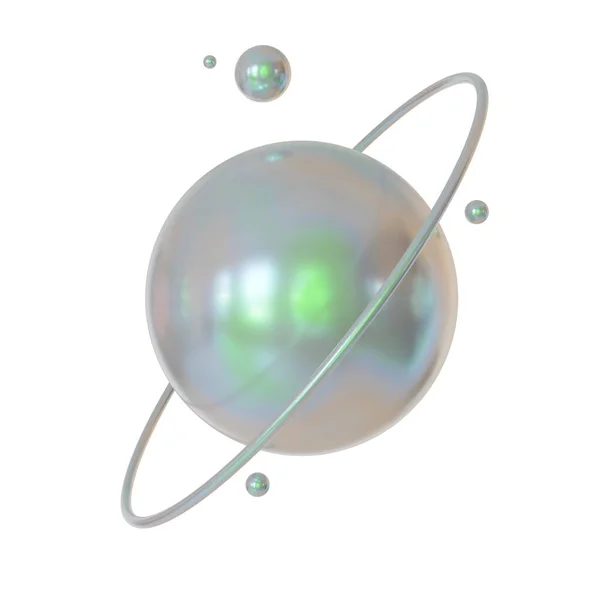 Modern Holographic Ball Shape Realistic Render Isolated White Background — Stock Photo, Image