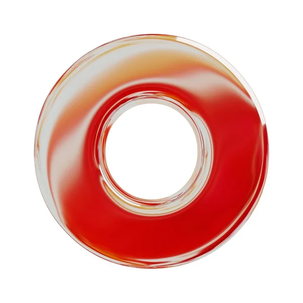 Красная Графическая Буква Реалистичный Рендер Изолированный Белом Фоне — стоковое фото