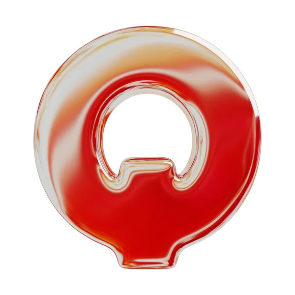 Красная Графическая Буква Реалистичный Рендер Изолированный Белом Фоне — стоковое фото