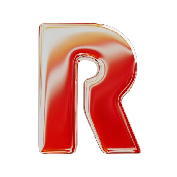 Κόκκινο Ολογραφικό Γράμμα Ρεαλιστική Render Απομονωμένο Λευκό Φόντο — Φωτογραφία Αρχείου