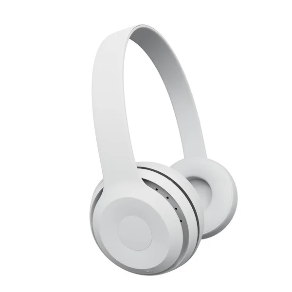 White Wireless Headphones Music Realistic Render Isolated White Background — Stock Photo, Image