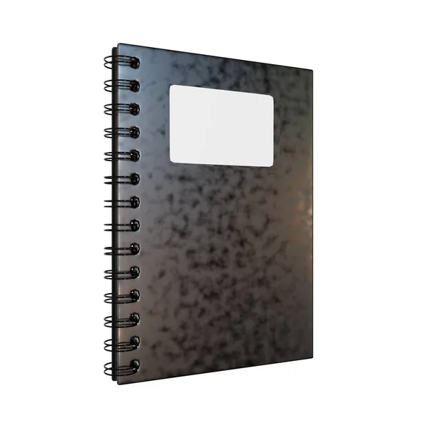 Black Notebook Pen Realistic Render Isolated White Background — Stock Photo, Image