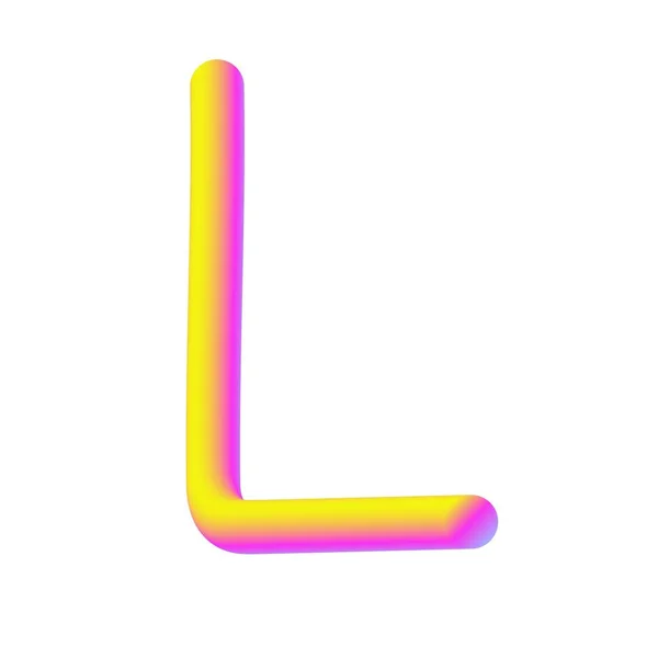 Yellow Pink Candy Lettre Render Isolé Sur Fond Blanc — Photo