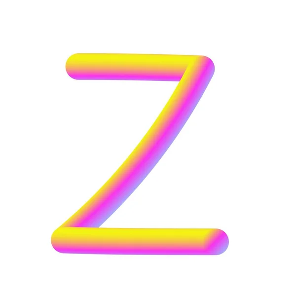 黄色粉红糖果字母Z3D渲染 因白种人背景而被隔离 — 图库照片