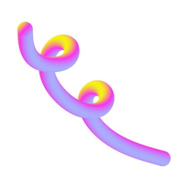 Sarı Pembe Gradyan Soyut Şekil. Yazı elementi. Beyaz arka planda izole edilmiş. Üç boyutlu çizim. Şekerleme