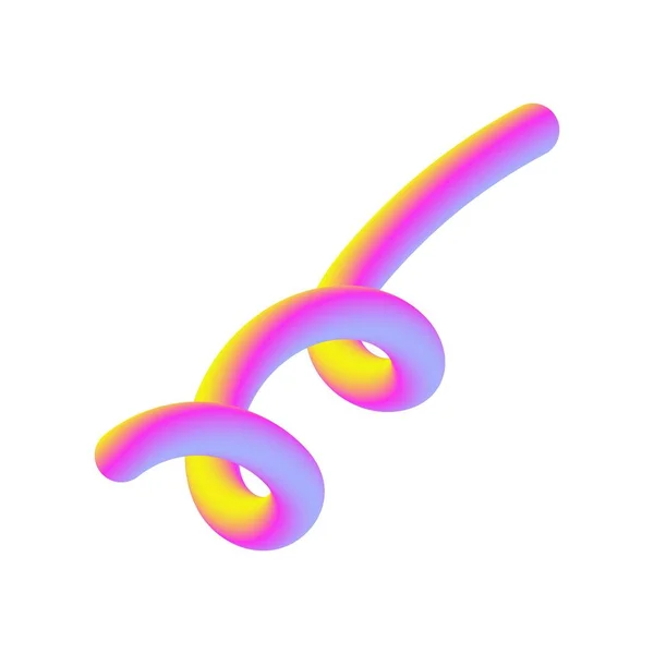 Geel Roze Verloop Abstracte Vorm Scribble Element Geïsoleerd Witte Achtergrond — Stockfoto