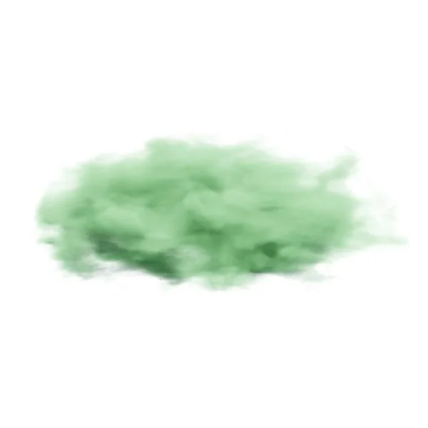 Bolyhos Zöld Felhő Render Elszigetelt Fehér Háttér — Stock Fotó