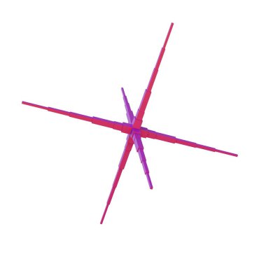 Pembe Modern Soyut Şekil. Üç boyutlu çizim. Beyaz Arkaplanda İzole Edilmiş