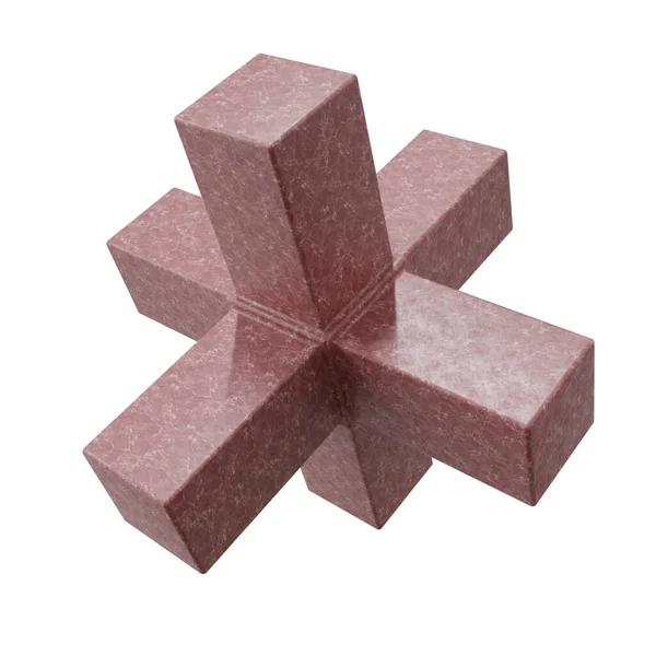 Рожевий Мармур Абстрактна Форма Рендеринг Ізольовані Білому Тлі — стокове фото