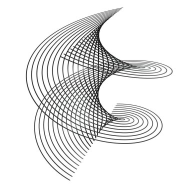 Siyah Soyut Şekil. Beyaz arka planda izole edilmiş. 3B Hazırlama