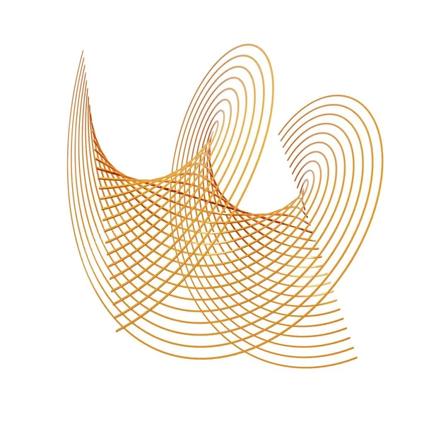 Золота Абстрактна Форма Ізольовані Білому Тлі Рендеринг — стокове фото