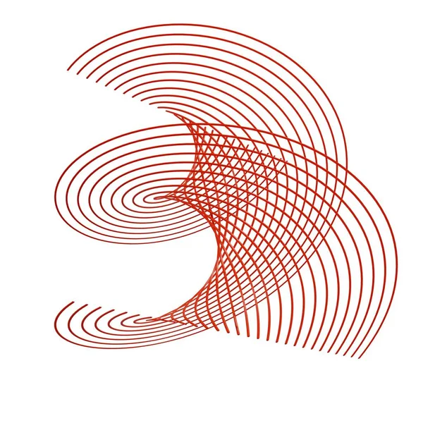 Röd Abstrakt Form Isolerad Vit Bakgrund Render — Stockfoto