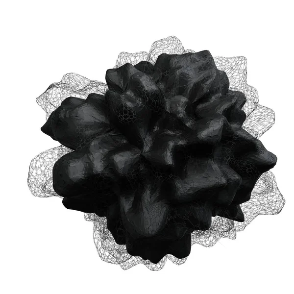 Черная Абстрактная Круглая Полоса Изолированный Белом Фоне Render — стоковое фото
