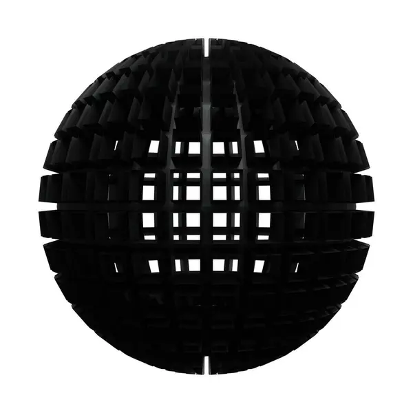 Черный Шар Абстрактная Современная Форма Изолированный Белом Фоне Render — стоковое фото