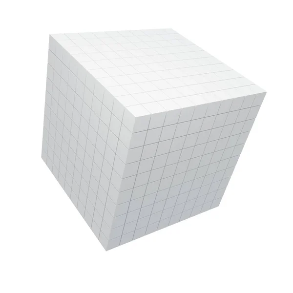 Cubo Branco Forma Moderna Abstrata Isolado Fundo Branco Renderização — Fotografia de Stock