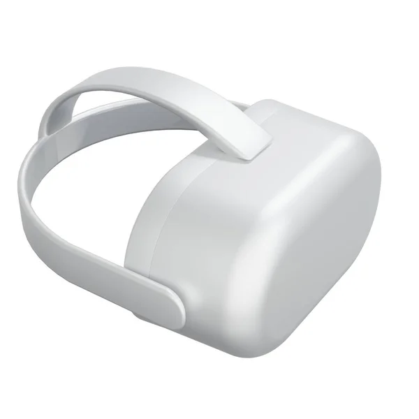 白色Vr耳机 白种人背景 3D渲染 虚拟现实 — 图库照片