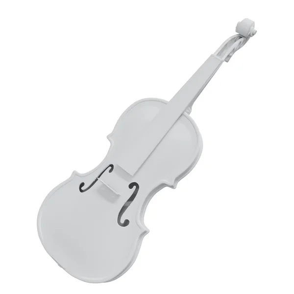 White Violin Music Tools Icon Isolated White Background Render Musical — Stock Photo, Image
