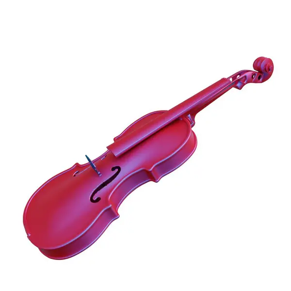 Икона Скрипичных Инструментов Розового Синего Цвета Изолированный Белом Фоне Визуализация — стоковое фото
