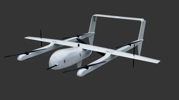 Сірий Реалістичний Безпілотний Літальний Апарат Ізольовані Сірому Фоні Візуалізація — стокове фото