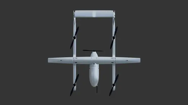 Szary Realistyczny Bezzałogowy Dron Powietrzny Odizolowany Szarym Tle Renderowanie — Zdjęcie stockowe