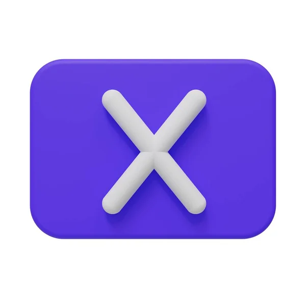 Icono Botón Cierre Azul Signo Negativo Cruzado Aislado Sobre Fondo —  Fotos de Stock