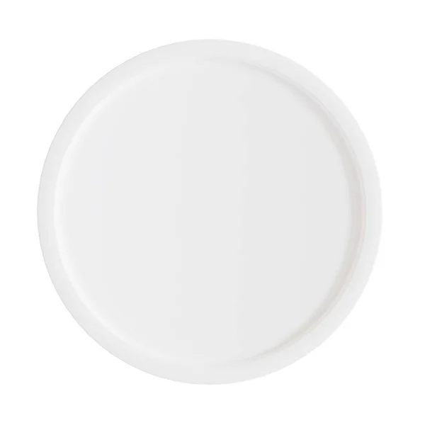 White Button Circle Isolated White Background Rendering — Stock Photo, Image