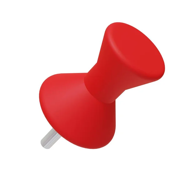 Pin Vermelho Desenhar Pin Isolado Fundo Branco Renderização — Fotografia de Stock