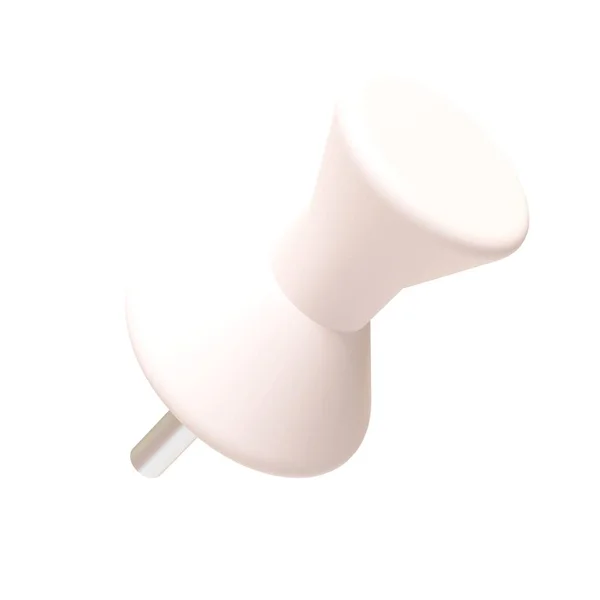 3Dホワイトプッシュピン ピンを描く 白い背景に孤立した 3Dレンダリング — ストック写真