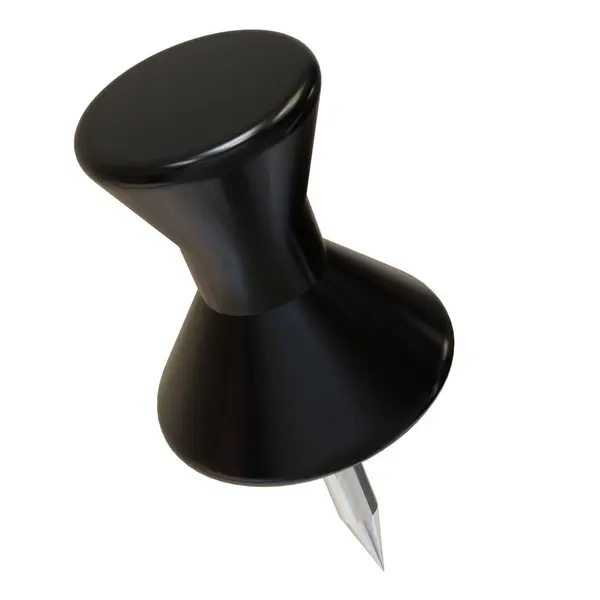 Pin Black Push Menggambar Pin Terisolasi Latar Belakang Putih Perender — Stok Foto