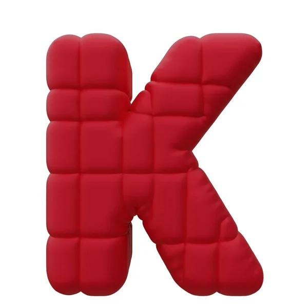 字母K红色气球 被白色背景隔离 3D渲染 — 图库照片