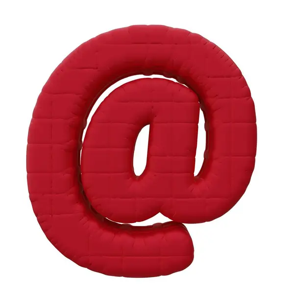 Mailová Značka Červený Balón Izolované Bílém Pozadí Vykreslování — Stock fotografie