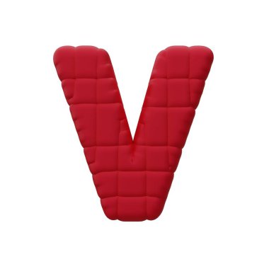 Kırmızı Balon Harfi. Beyaz arka planda izole edilmiş. 3B görüntüleme.