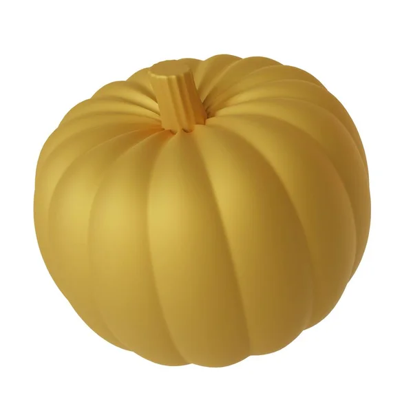 Gold Pumpkin Isolated White Background Realistic Render — Stock Photo, Image
