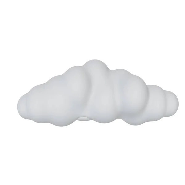 Λευκό Σύννεφο Κινουμένων Σχεδίων Απομονωμένο Λευκό Φόντο Απόδοση — Φωτογραφία Αρχείου